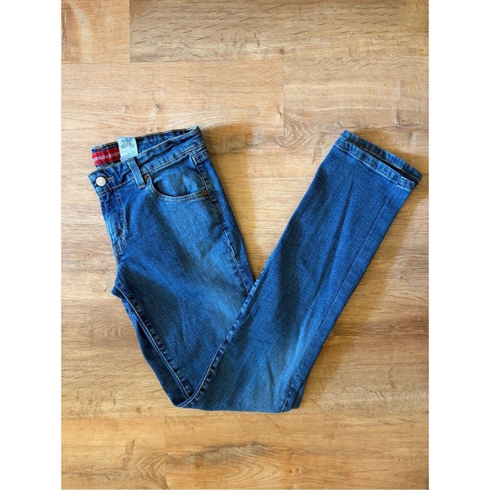 Vintage 90s Levi’s 518 Low Rise Superlow Bootcut Medium Wash Zip Fly Denim Jeans